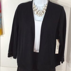 Isela black knit cardigan sweater M NWT